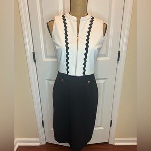 Ivanka Trump Black and White with Rose Gold Accent Sleeveless dress size 4